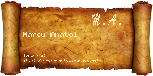 Marcu Anatol névjegykártya